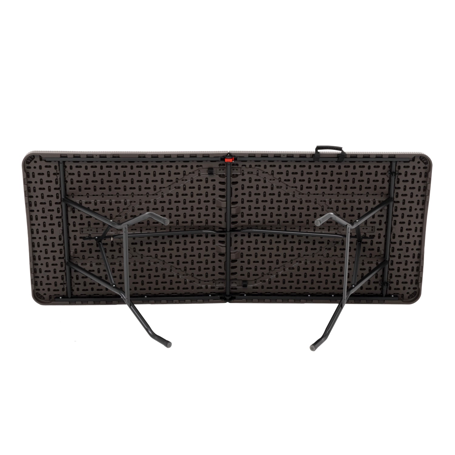 VESTIAMO CASA GIARDINO - Tavolo da giardino Richiudibile Marrone con finitura effetto Rattan - h74x180x74 cm
